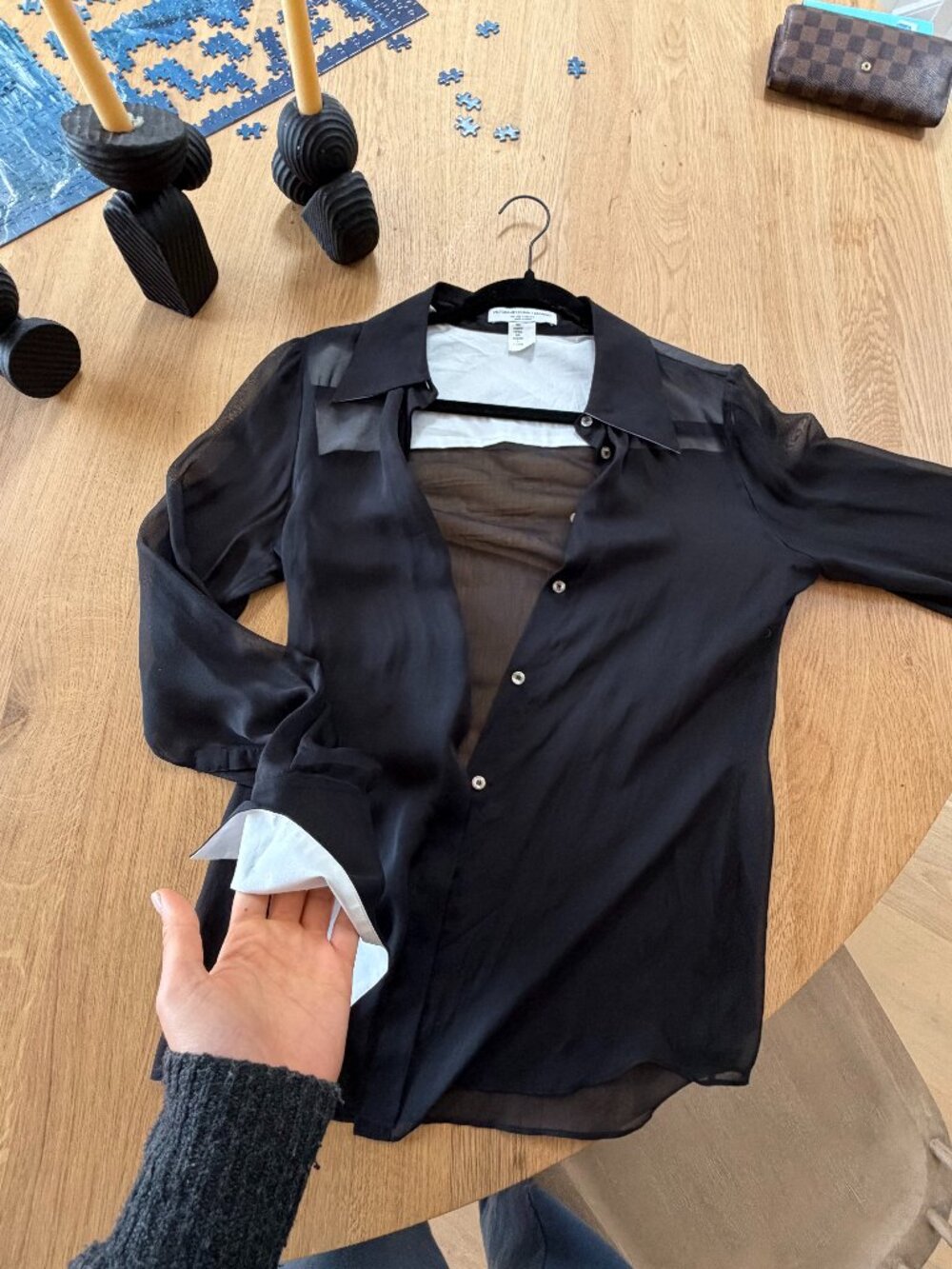 Victoria Beckham x Mango sheer shirt